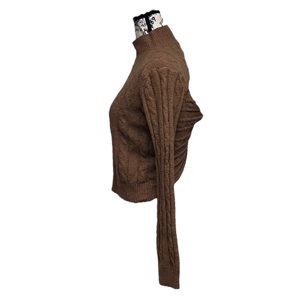 Hippie Rose Women’s Open Back Cable Knit Sweater Size XS Brown Fisherman Angler - Picture 4 of 10